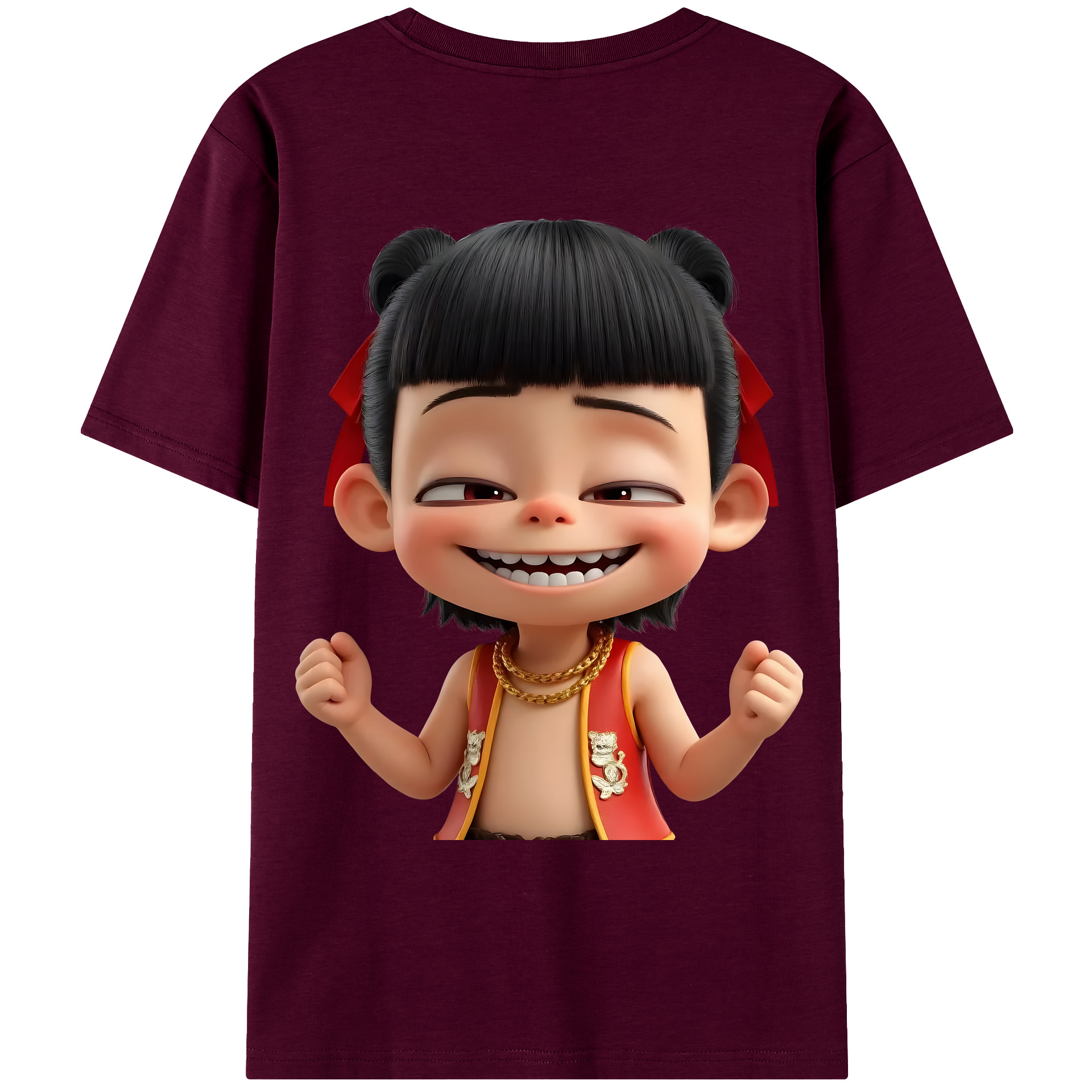 （画像用） Ne Zha 2 ナタ 魔童の大暴れ レディース半袖Tシャツ(バックプリント)